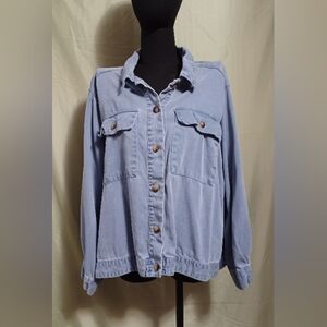 Anthropologies Jane and Delancey Vintage Soft Blue Lightweight Jean Jacket